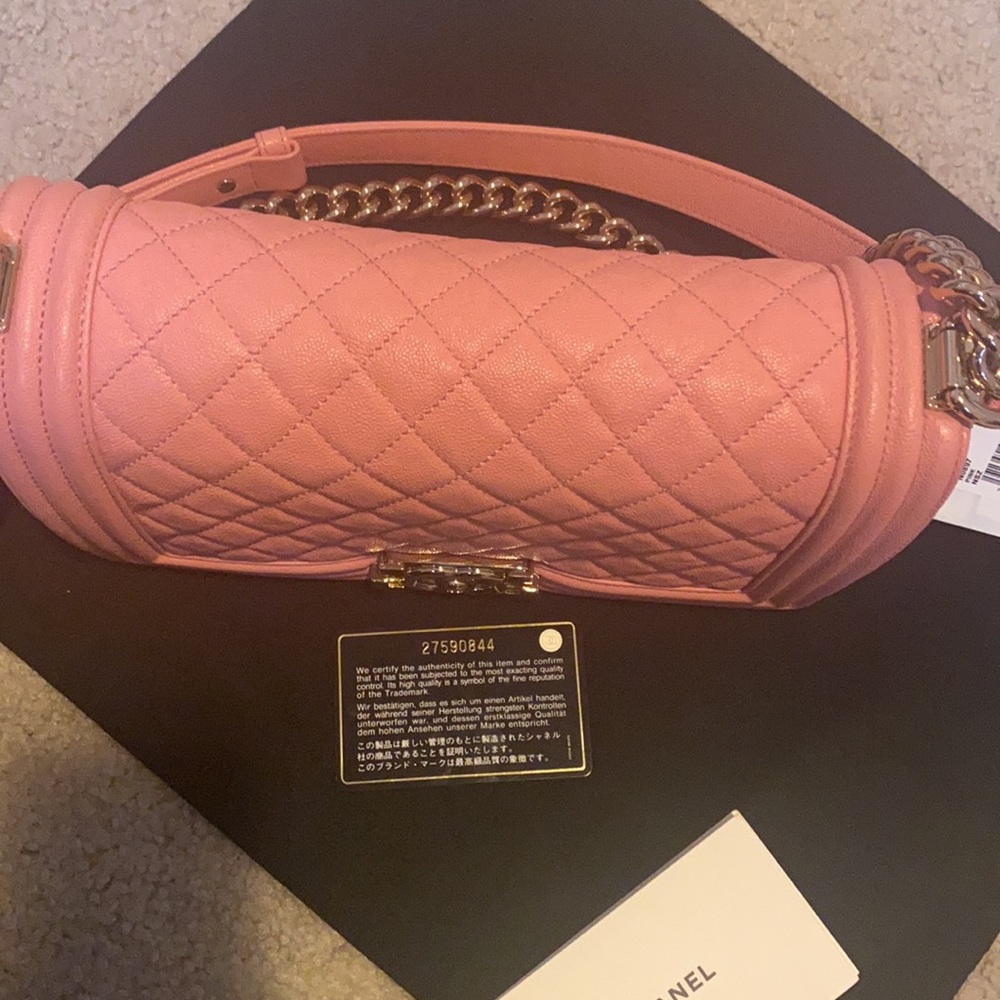 *SOLD* CHANEL Pink Caviar Boy Bag - Picture 15 of 16
